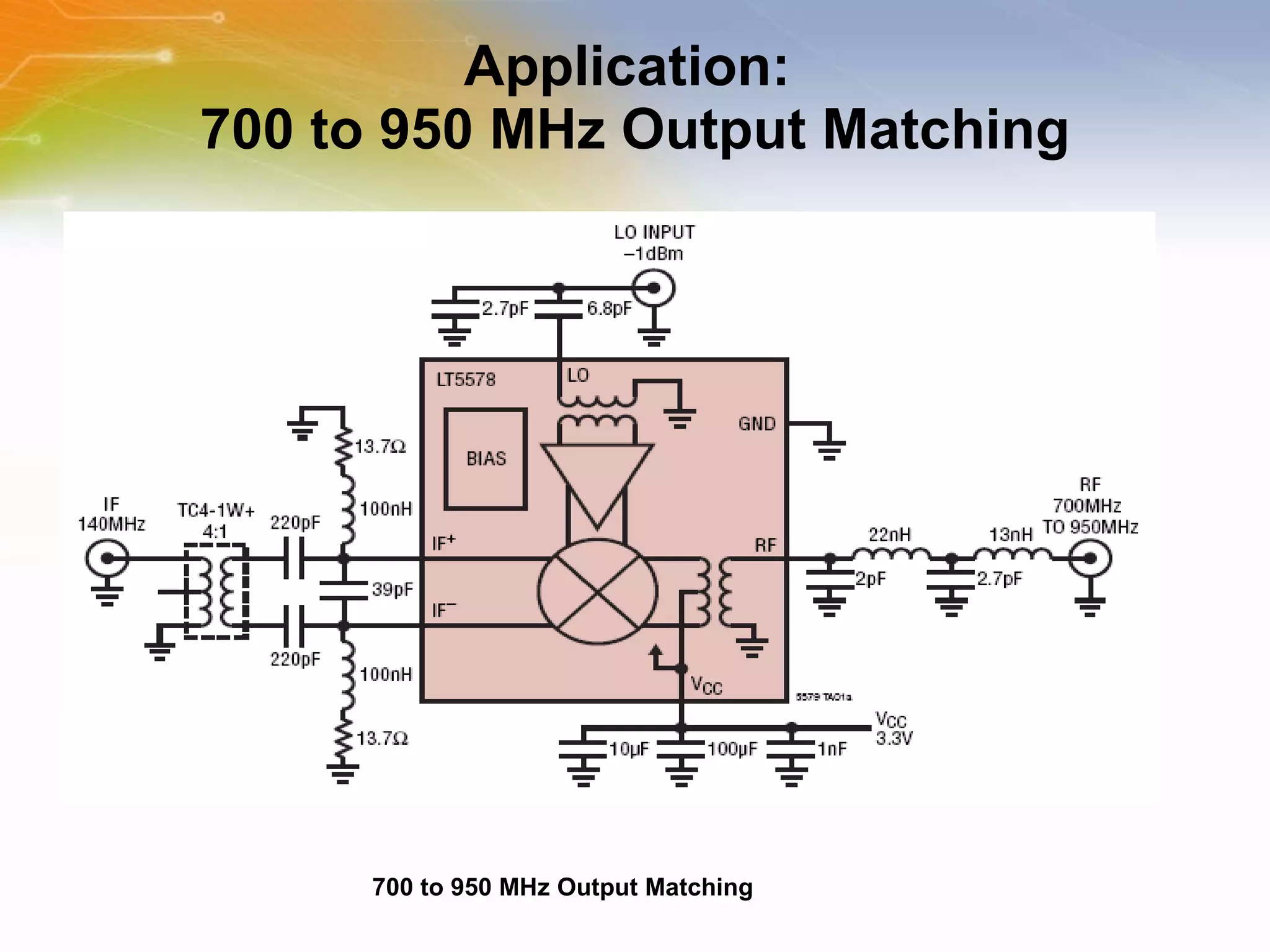 Application:  700 to 950 MHz Output Matching 700 to 950 MHz Output Matching 