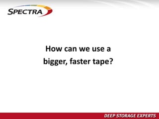 How can we use a
bigger, faster tape?
 