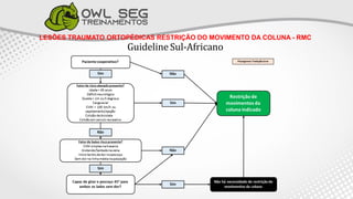 LESÕES TRAUMATO ORTOPÉDICAS RESTRIÇÃO DO MOVIMENTO DA COLUNA - RMC
GuidelineSul-Africano
 
