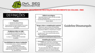 LESÕES TRAUMATO ORTOPÉDICAS RESTRIÇÃO DO MOVIMENTO DA COLUNA - RMC
GuidelineDinamarquês
 
