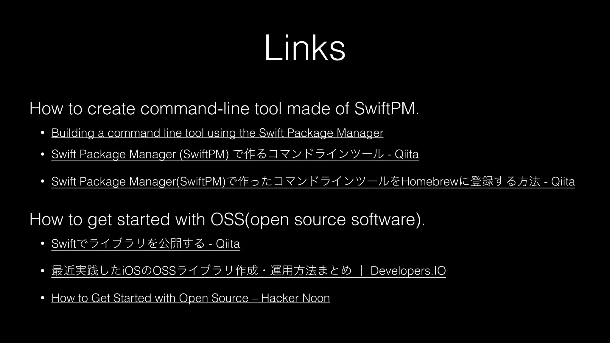 Parallel processing by using `(NS)Operation`
Collect Carthage licenses
let queue = OperationQueue()
let carthageOperations = githubLibraries.map { GitHubLicense.download($0) }
queue.addOperations(carthageOperations,
waitUntilFinished: true)
githubLicenses = carthageOperations.map { $0.result?.value }.flatMap { $0 }
About 5 times faster$
https://github.com/mono0926/LicensePlist/blob/36573fdc5933384534908acf32a642e81c2d9cbc/Sources/LicensePlistCore/ResultOperation.swift
Wrapped Operation class→
 