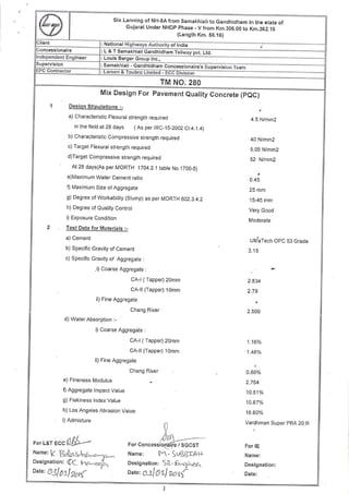 L&t pqc mix design | PDF