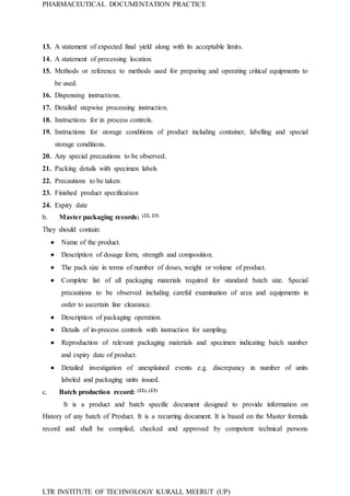 Pharmaceutical documentation | DOCX