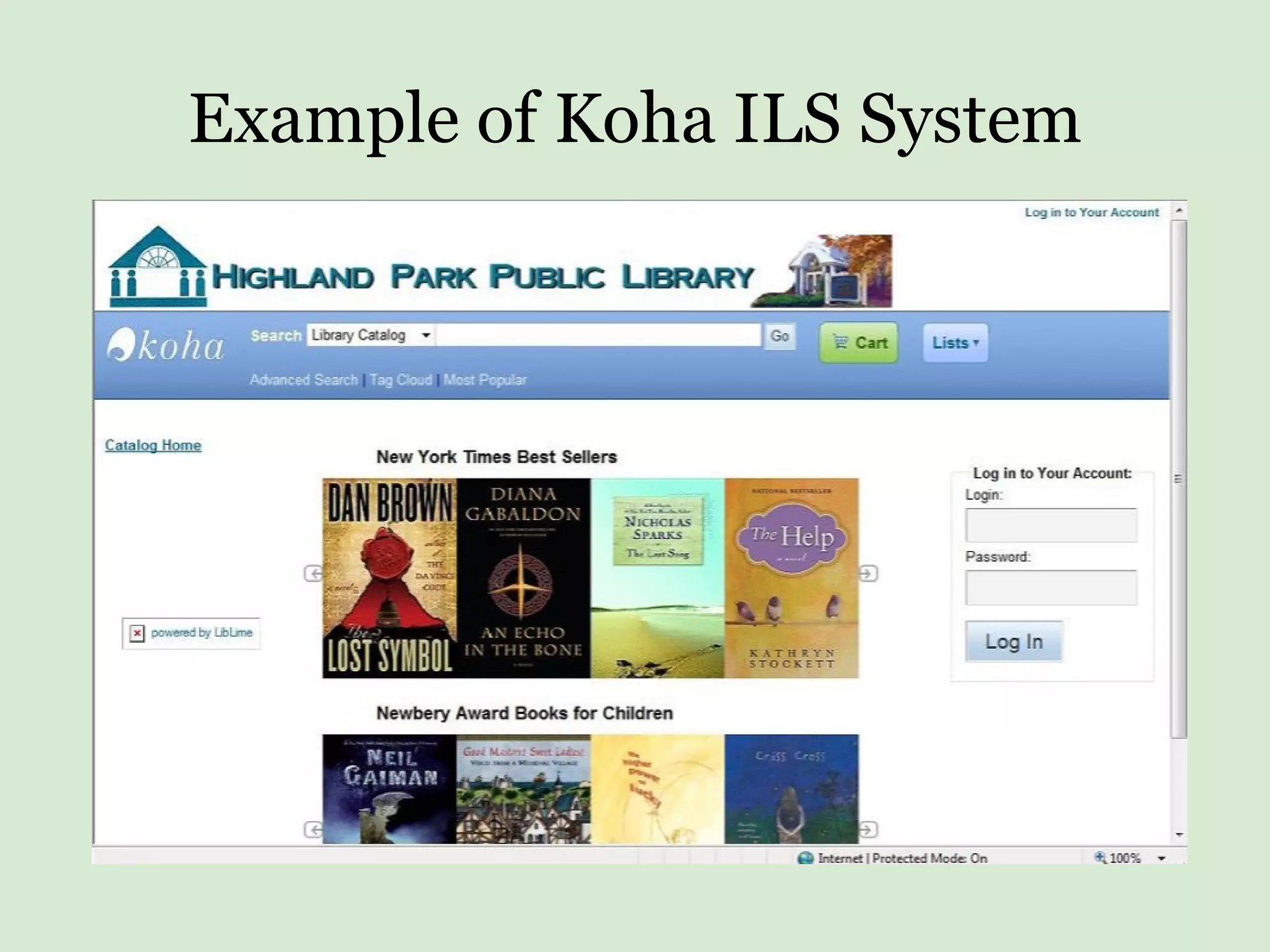 Example of Koha ILS System 