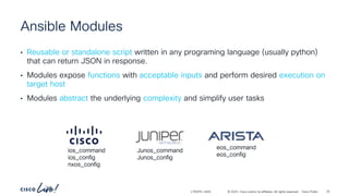 Junos Json Ansible zero to hero Cisco Network automation | PDF