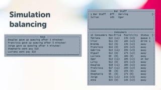 Simulation
balancing
 