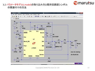 3.2 パラメータモデル(.model)の取り込み方と既存回路図シンボル
の関連付けの方法
57Copyright(C) MARUTSU ELEC CO. LTD
 