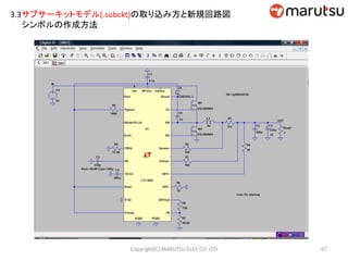 3.3サブサーキットモデル(.subckt)の取り込み方と新規回路図
シンボルの作成方法
67Copyright(C) MARUTSU ELEC CO. LTD
 