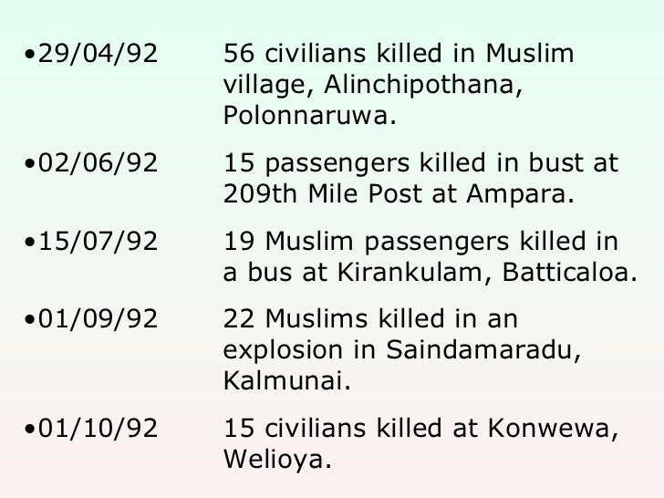 LTTE Terrorist Attacks in Sri Lanka