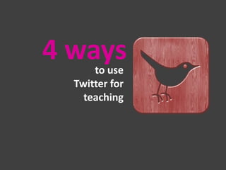 4 ways
to use
Twitter for
teaching

 