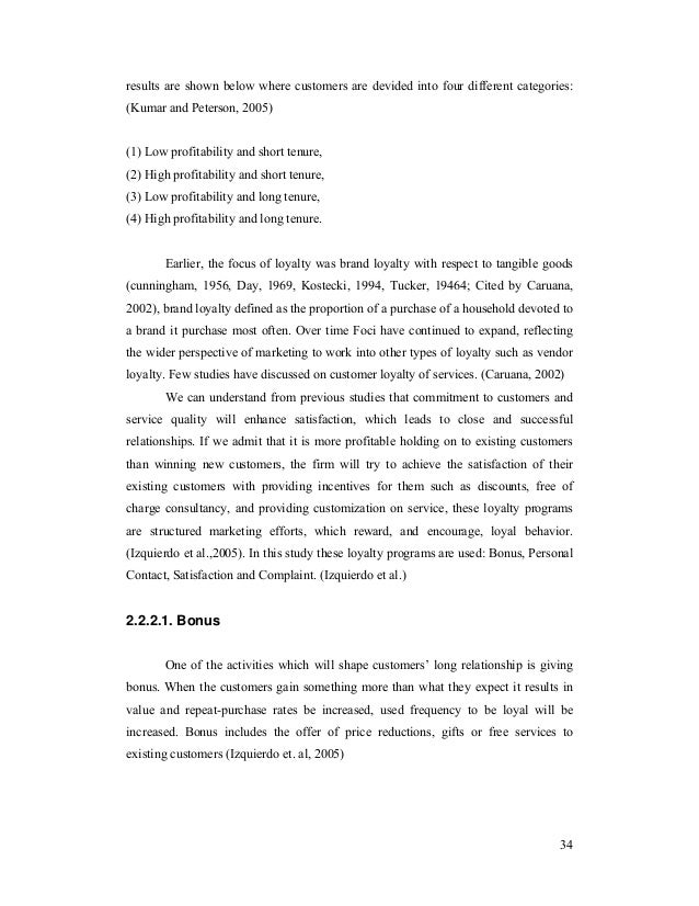 Thesis reports of marketing