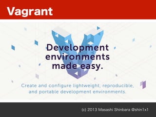Vagrant
(c) 2013 Masashi Shinbara @shin1x1
 
