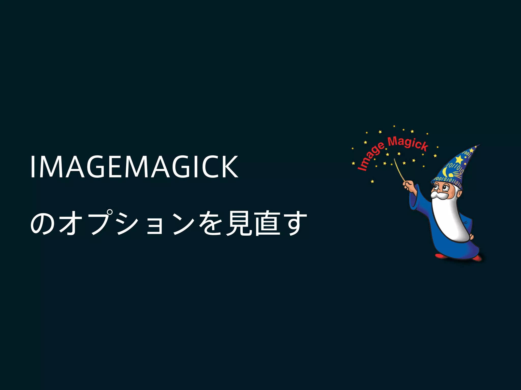 IMAGEMAGICK
のオプションを見直す
 