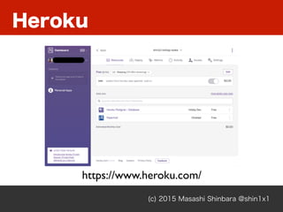 Heroku
(c) 2015 Masashi Shinbara @shin1x1
https://www.heroku.com/
 