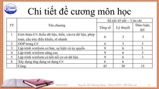 Windows Programming Tác giả: Bộ môn Công nghệ phần mềm; Người hướng dẫn ...