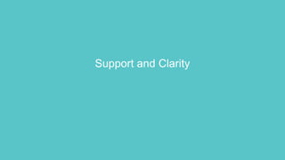 Support and Clarity
 