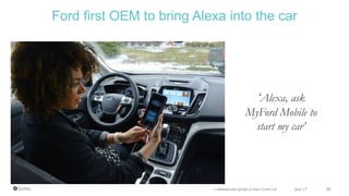 ‘Alexa, ask
MyFord Mobile to
start my car’
Ford first OEM to bring Alexa into the car
June 17 50Confidential and copyright of Somo Custom Ltd.
 