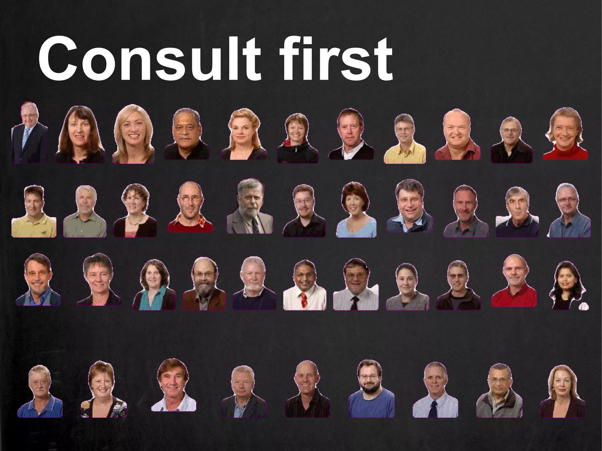 Consult first
 