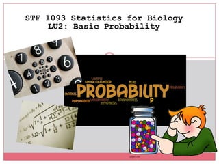 STF 1093 Statistics for Biology LU2: Basic Probability 
