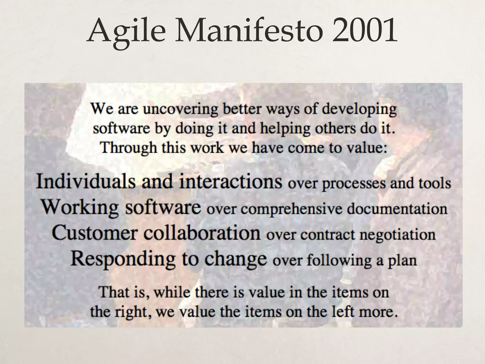 Agile Manifesto 2001
 
