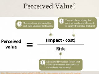 Perceived Value?
http://blogs.forrester.com/norbert_kriebel/13-06-04-use_the_value_equation_to_drive_successful_meetings
 