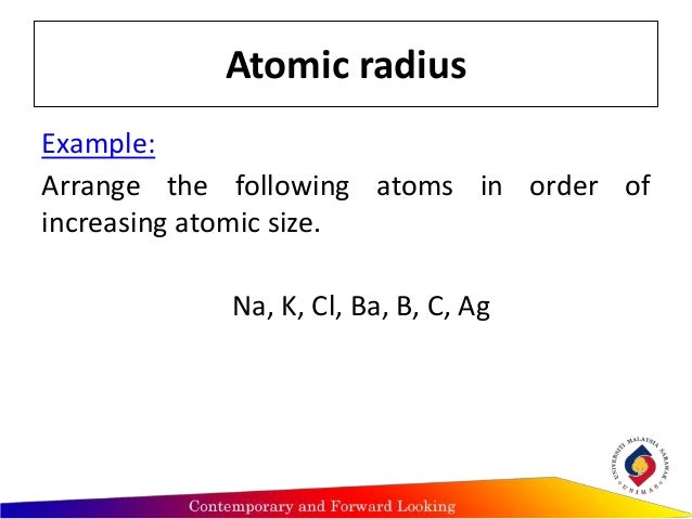 trends of periodic atomic properties increasing atomic size