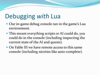 Lua and fable jonathan shaw (lionhead) | PPT