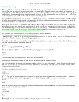 Lua introduction Gioi thieu ve Lua | PDF