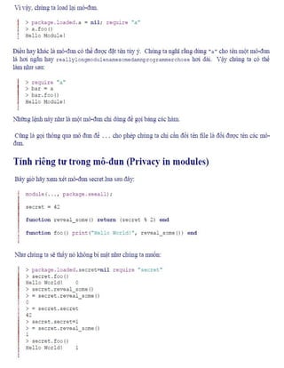 Lua introduction Gioi thieu ve Lua | PDF