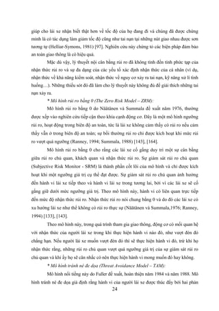 Luận án: Hành vi tham gia giao thông đường bộ của thanh niên | PDF