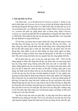 Luận án: Khả năng sinh trưởng, phát triển của giống khoai môn | PDF