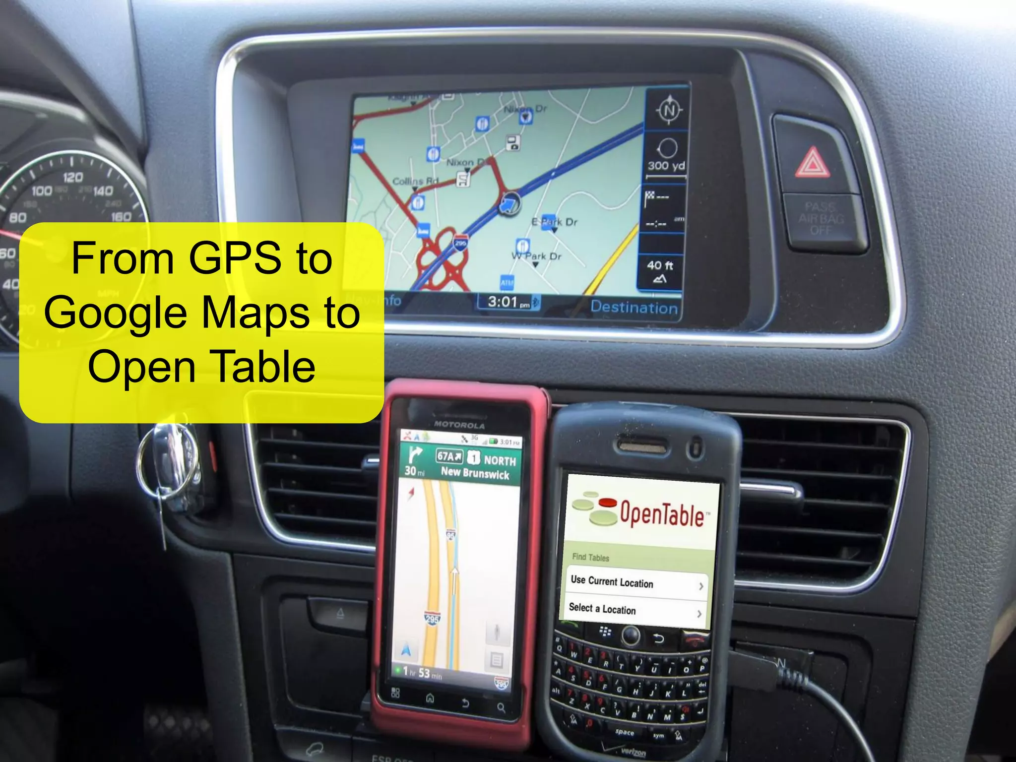 From GPS to Google Maps to Open Table  