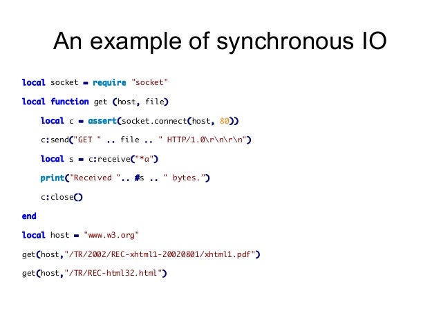 LuaNode: Asynchronous I/O for Lua