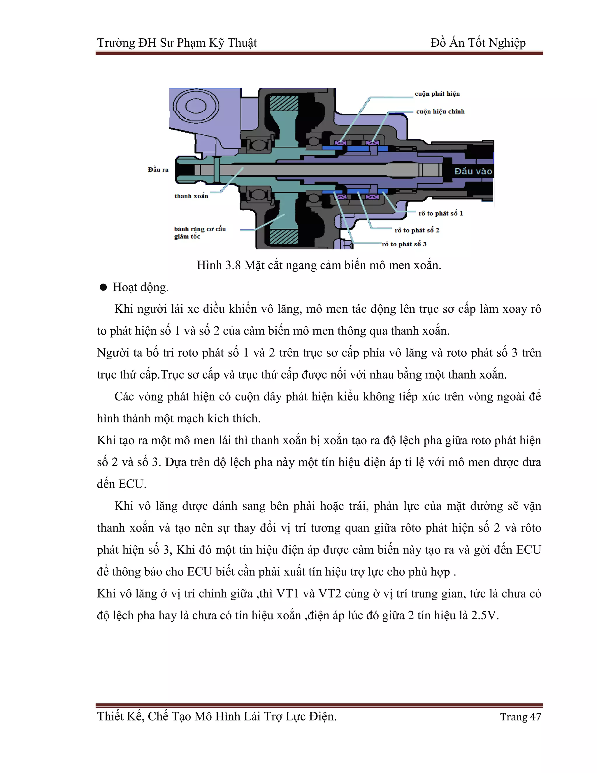 Đề tài: Thiết kế, chế tạo mô hình hệ thống lái trợ lực điện, HAY | PDF