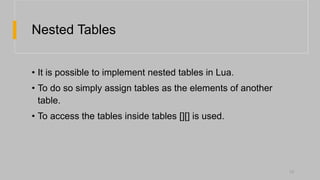 Tables In Lua Lua Programming Language.pptx