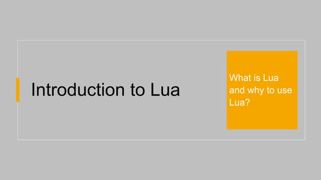 Lua Programming Language.pptx | Programming Languages | Computing