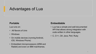 Lua Programming Language.pptx | Programming Languages | Computing