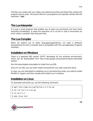 Lua tutorial | PDF