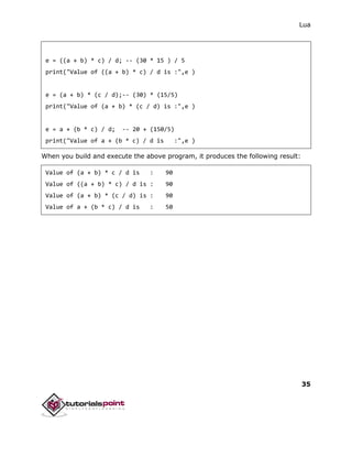 Lua tutorial | PDF