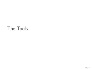 The Tools
21 / 32
 
