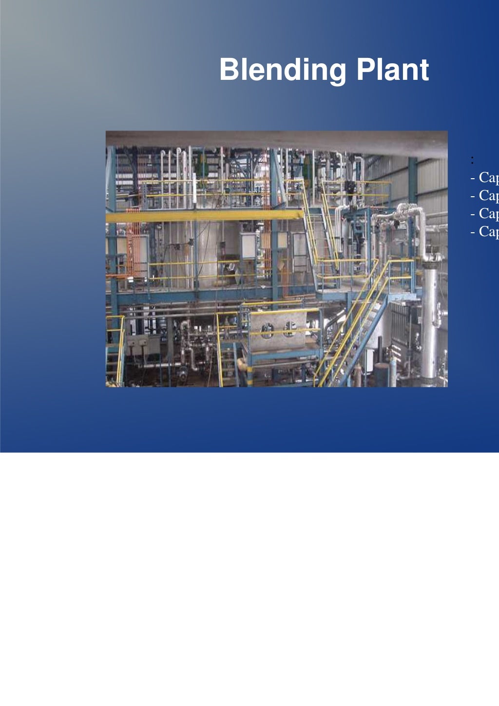 Lube Oil Blending Plant 2012