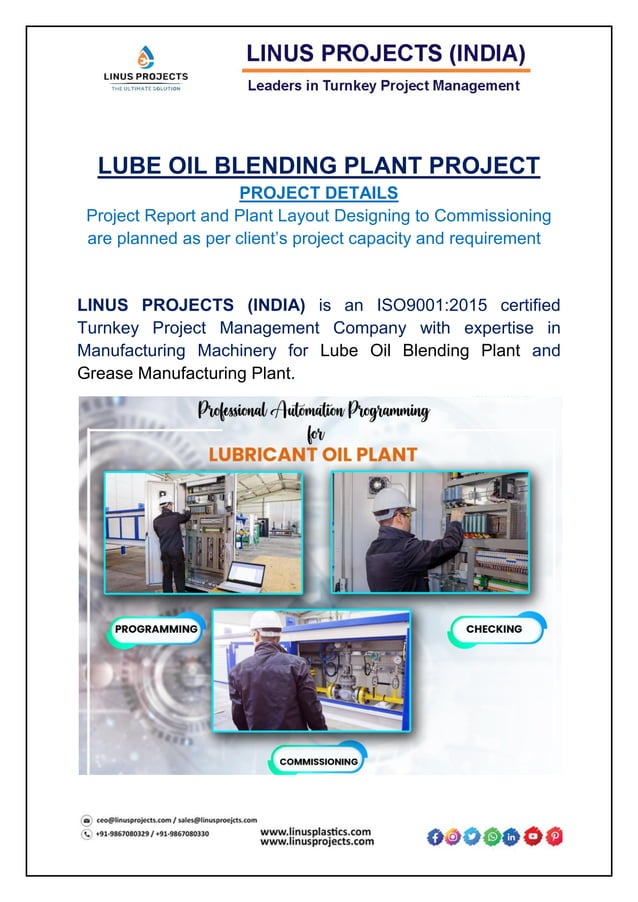 LUBE OIL BLENDING PLANT PROJECTLINUS PROJECTS INDIA.pdf