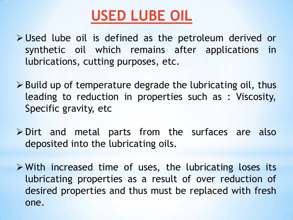 rerefining of used lube oil