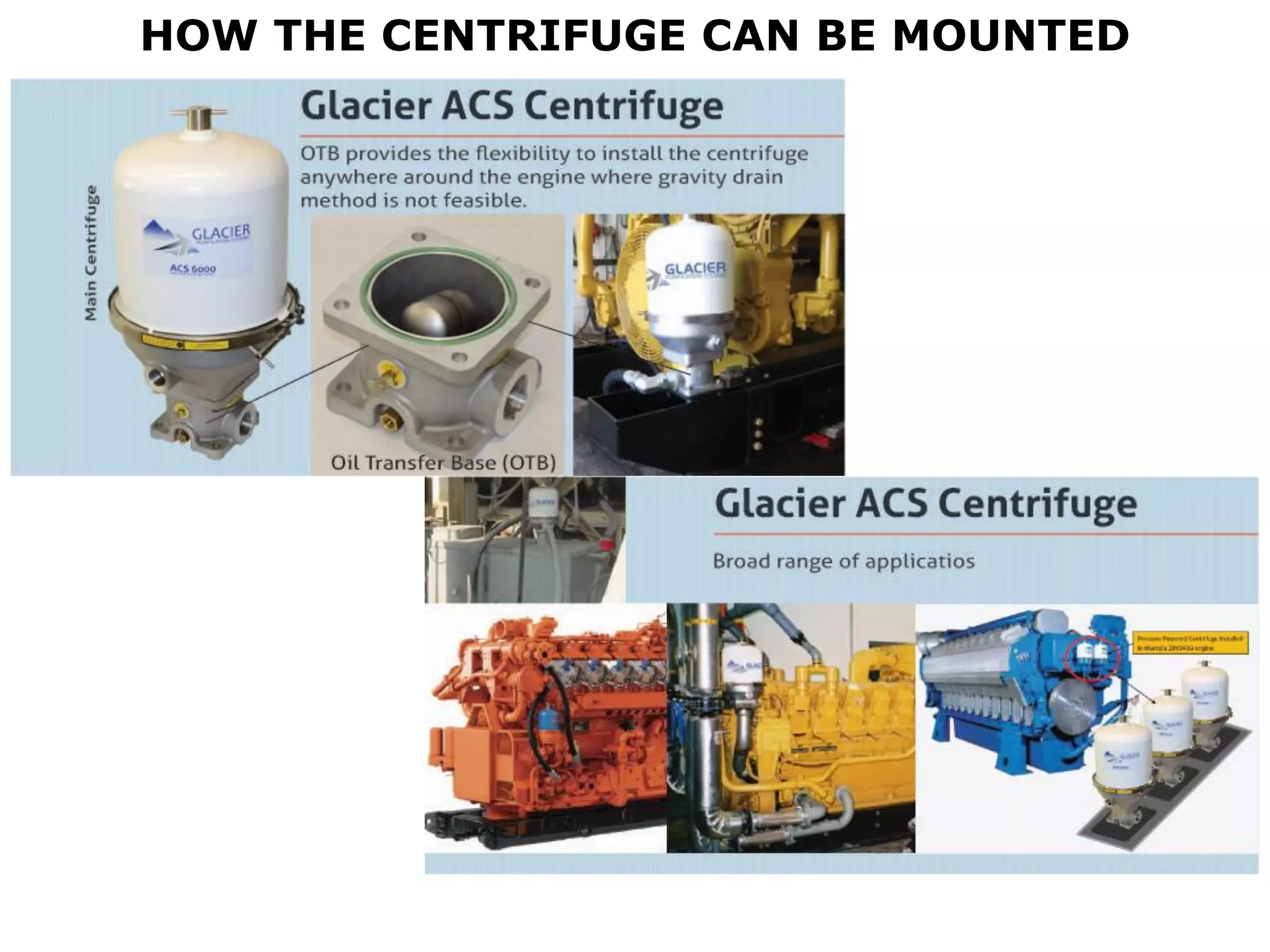 HOW THE CENTRIFUGE CAN BE MOUNTED
 