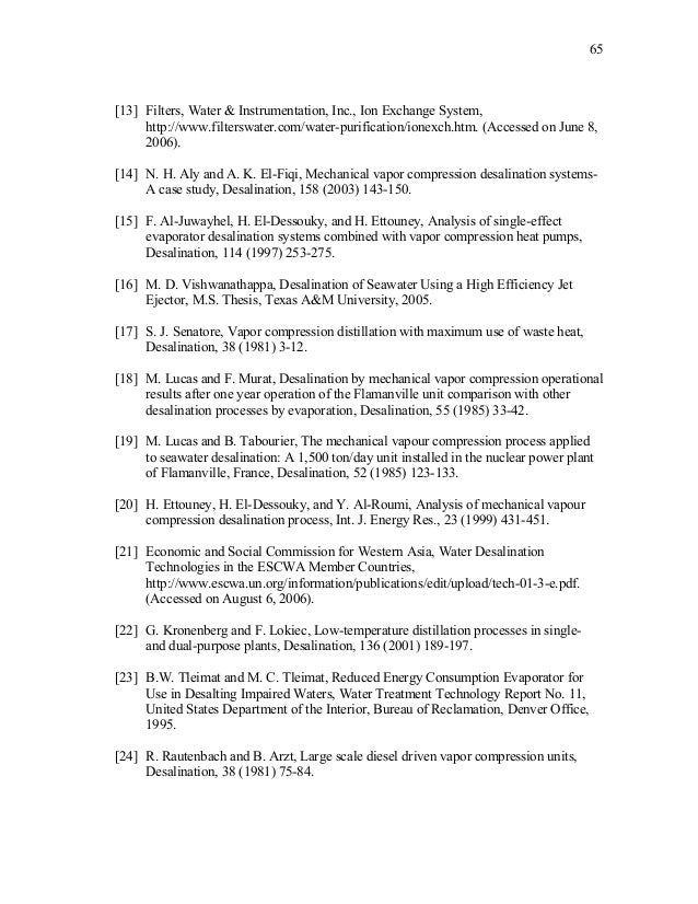Phd thesis on water desalination