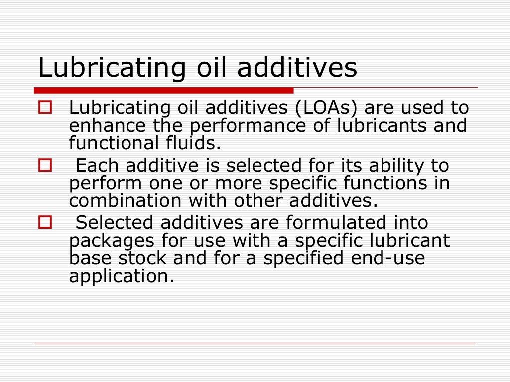 Lubricanting oil additives