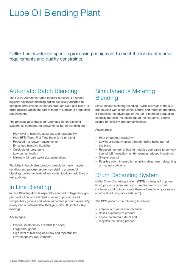 Lubricants and Greases Manufacturing Plants PDF