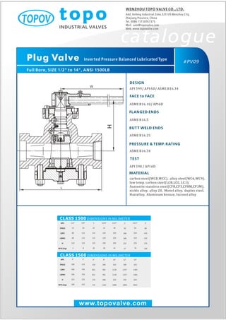 Lubricated plug valve 1500 lb topo valve catalogue
