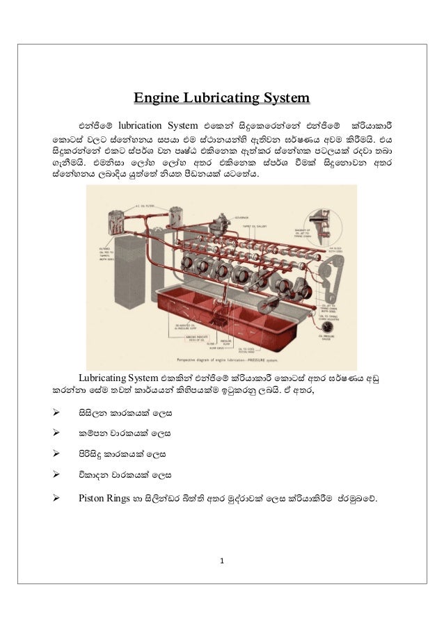 automobile Lubrication system how it works sinhala