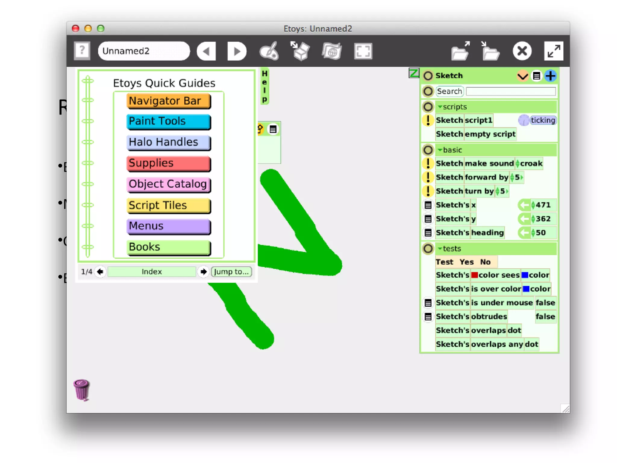 Review and continue from yesterday:
•Etoys Built-in Help and Quick Guide
•Mr. Steve’s Etoys Minutes
•Columbus School for Girls Sanitation Lesson
•Etoys Basic Manual